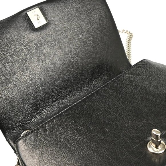 Chanel Black Embossed Calfskin Turnlock Small Full Flap Shoulder Bag 165770 - Picture 7 of 11